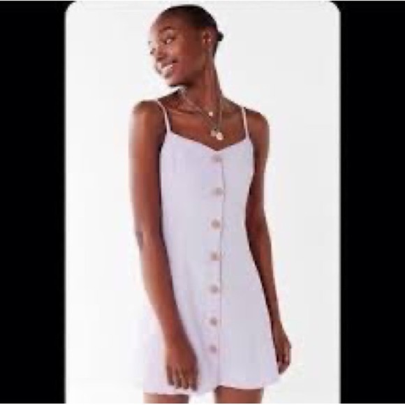 Urban Outfitters Button Front Mini Dress Criss-Cross Back Mini Dress in Lavender - Picture 4 of 12